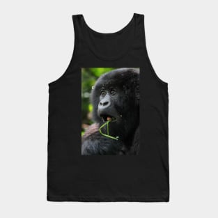 Surprised at Lunch!! Juvenile Mountain Gorilla. Tank Top